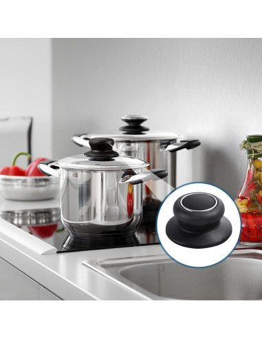 4 Perillas de Reemplazo para Tapa de Olla WATHFKCU - Negro
