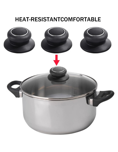 4 Perillas de Reemplazo para Tapa de Olla WATHFKCU - Negro
