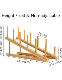 Soporte de Platos de Bambú TIE-DailyNec 4 PCS Organizador Cocina 2