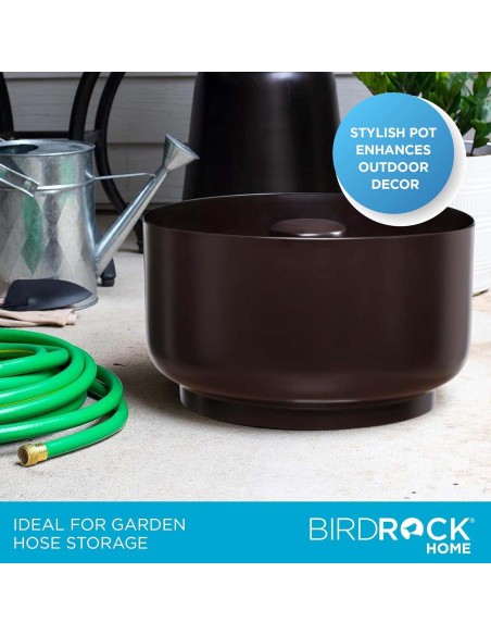 Maceta para Mangueras BIRDROCK HOME 30.48m Bronce Aceitado