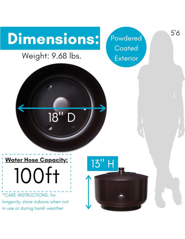 Maceta para Mangueras BIRDROCK HOME 30.48m Bronce Aceitado