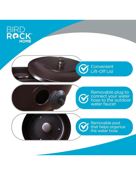 Maceta para Mangueras BIRDROCK HOME 30.48m Bronce Aceitado