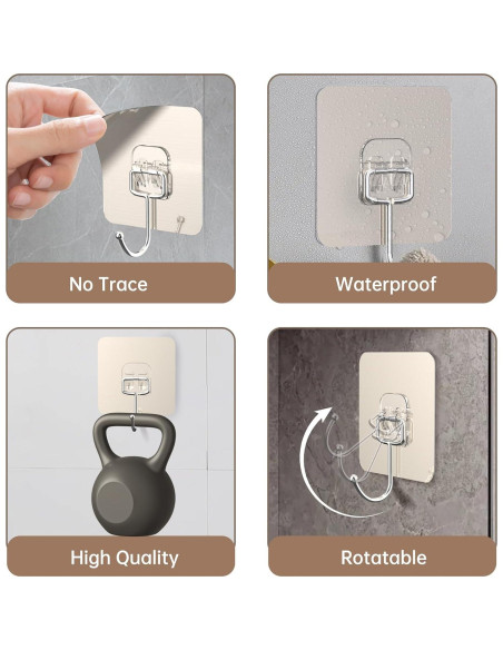 Ganchos Adhesivos Ajrwiiy para Tapa de Olla - Paquete de 5
