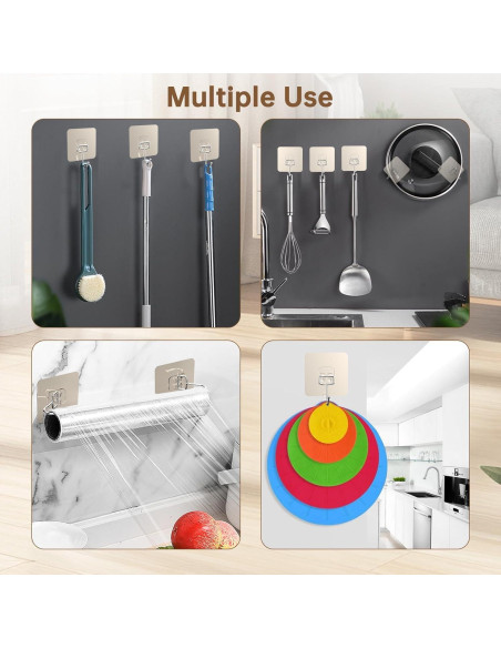 Ganchos Adhesivos Ajrwiiy para Tapa de Olla - Paquete de 5