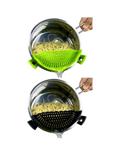 Colador de Silicona Clip en XiangLongRui - 2 Piezas Verde y Negro 2