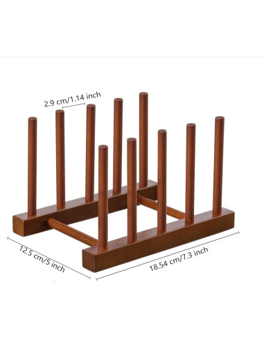 Estante de Secado HBlife de Madera de Teak 4 Ranuras