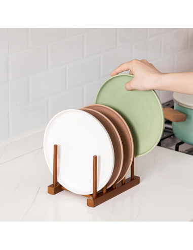 Estante de Secado HBlife de Madera de Teak 4 Ranuras