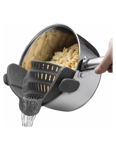 Colador de Silicona Clip On Genérico 22.4 cm Gris