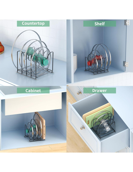 Organizador de Cocina PLUVON Grande para Tapas y Tablas Organizador de Cocina PLUVON Grande para Tapas y Tablas