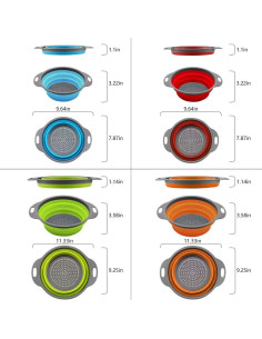 Juego de Coladores Colapsables QiMH 4 y 2 Cuartos - Silicona 2
