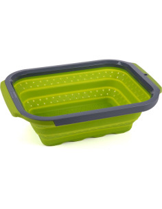 Colador Plegable de Silicona 6 Qt PrepSolutions Verde/Negro 2