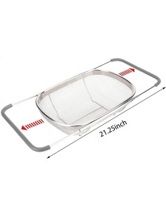 Colador Ovalado de Acero Inoxidable AJIODA 6 Cuartos Expandible 2