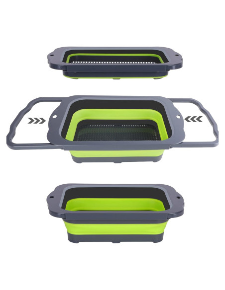Colador Plegable QiMH Verde 9 Cuartos Silicona Antideslizante