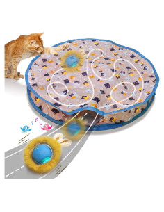 Juguete Interactivo para Gatos LEPLE L06 Bola Rodante Azul