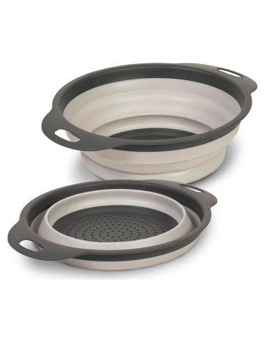 Colador Plegable Glad 2L - Drenador de Pasta y Verduras Gris