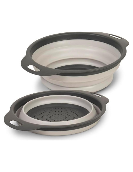 Colador Plegable Glad 2L - Drenador de Pasta y Verduras Gris