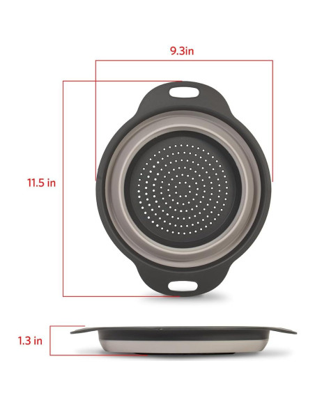 Colador Plegable Glad 2L - Drenador de Pasta y Verduras Gris