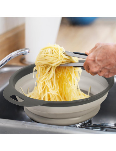 Colador Plegable Glad 2L - Drenador de Pasta y Verduras Gris