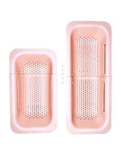 Colador Expandible Genérico Rosa 49.5x20.3 cm Apto Lavavajillas
