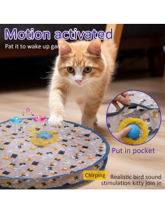 Juguete Interactivo para Gatos LEPLE L06 Bola Rodante Azul 2