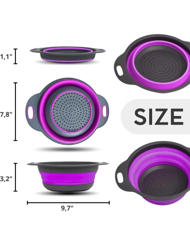 Colador de Silicona Plegable Morado Killer's Instinct 24.5x18.5cm