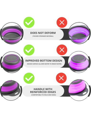 Colador de Silicona Plegable Morado Killer's Instinct 24.5x18.5cm