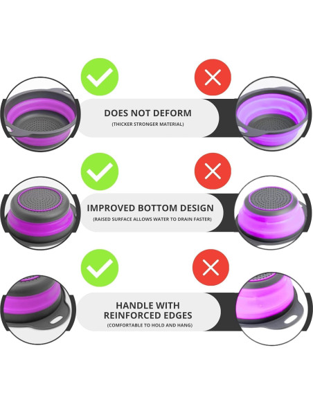 Colador de Silicona Plegable Morado Killer's Instinct 24.5x18.5cm
