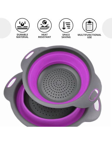 Colador de Silicona Plegable Morado Killer's Instinct 24.5x18.5cm