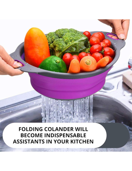 Colador de Silicona Plegable Morado Killer's Instinct 24.5x18.5cm