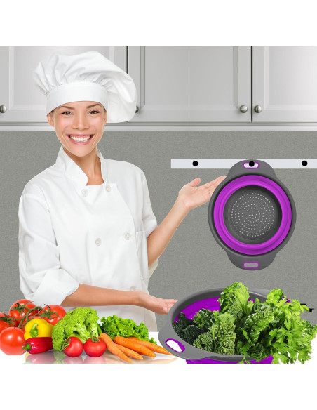 Colador de Silicona Plegable Morado Killer's Instinct 24.5x18.5cm