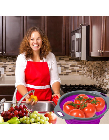 Colador de Silicona Plegable Morado Killer's Instinct 24.5x18.5cm