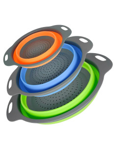 Juego de Coladores Colapsables ZENOVIC 2/4/6 QT Silicona