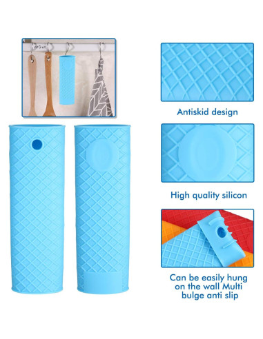 5 Piezas Soporte de Mango de Silicona Anticalor Patelai