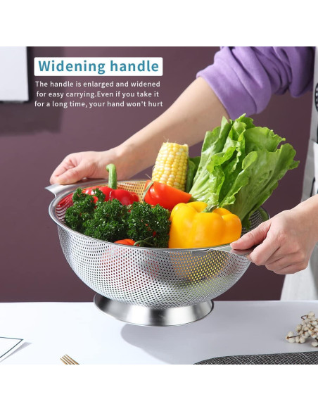 Colador de Acero Inoxidable Kyraton 5 Cuartos 35.4x28.5cm Colador de Acero Inoxidable Kyraton 5 Cuartos 35.4x28.5cm