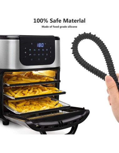 4 Protectores de Borde de Rejilla de Horno Silicona Negra