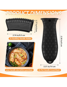 Juego de 4 Fundas de Mango de Silicona Bremorou Antideslizante 2