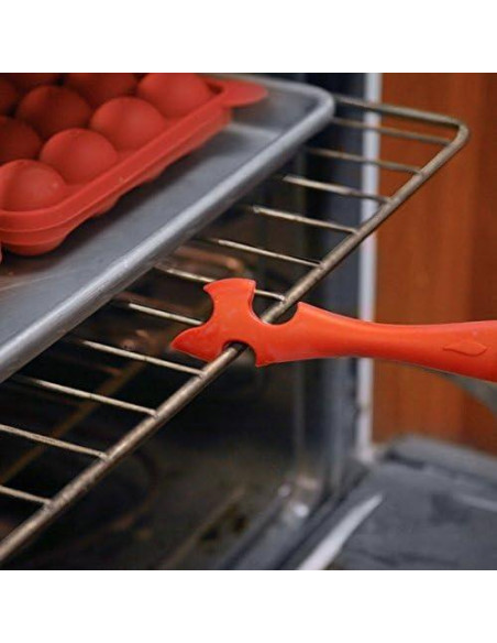 Empujador Jalador de Rejilla de Horno Norpro 2 Piezas Silicona Roja