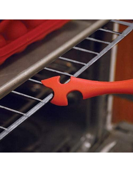 Empujador Jalador de Rejilla de Horno Norpro 2 Piezas Silicona Roja
