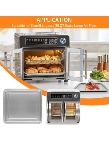 Bandeja de Freidora de Aire GCQ para Emeril Lagasse 26 QT 31.75x28.7 cm