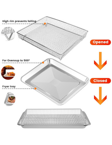 Bandeja de Acero para Freidora de Aire TOA-95 36.8x29.5 cm