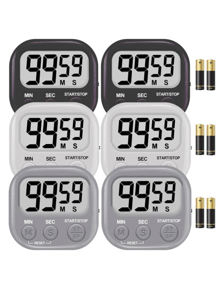 Temporizador Digital de Cocina 6 Paquetes Tick Tock 100dB