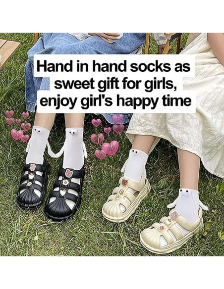 Calcetines Magnéticos Mano en Mano 3D para Parejas