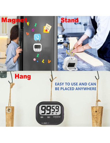 Temporizador Digital de Cocina 6 Paquetes Tick Tock 100dB