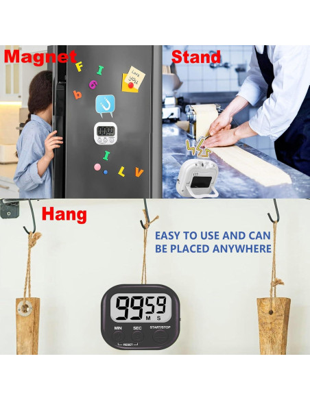 Temporizador Digital de Cocina 6 Paquetes Tick Tock 100dB