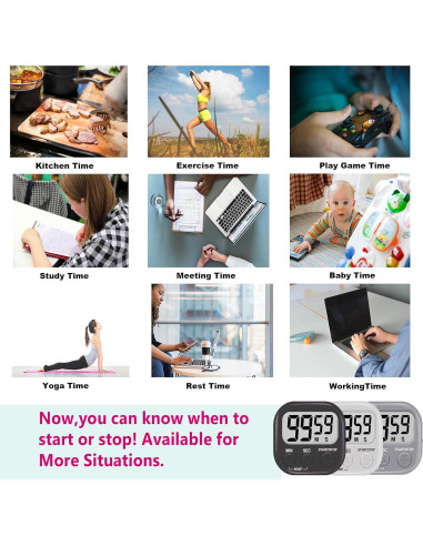 Temporizador Digital de Cocina 6 Paquetes Tick Tock 100dB