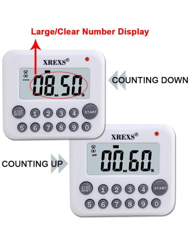 Temporizador de Cocina Digital XREXS PS-367 con Alarma Fuerte