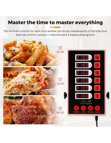Temporizador Digital de Cocina BEAMNOVA 6 Canales Acero Inoxidable