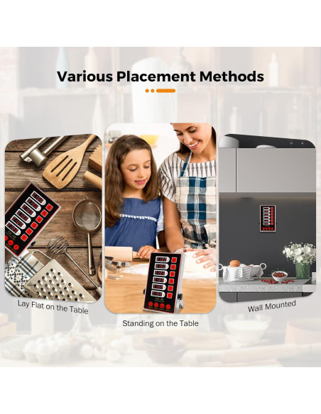 Temporizador Digital de Cocina BEAMNOVA 6 Canales Acero Inoxidable