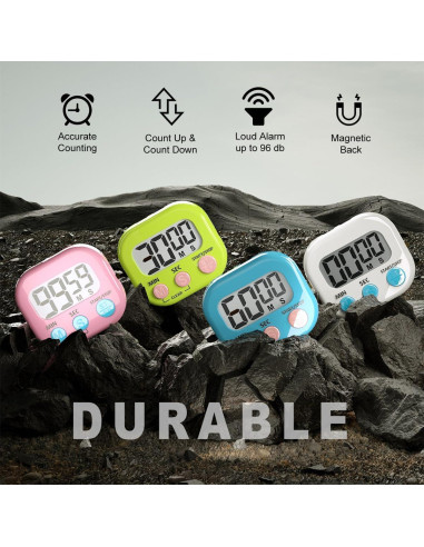 Paquete de 4 Temporizadores Digitales Acomingwin - Alarma Fuerte