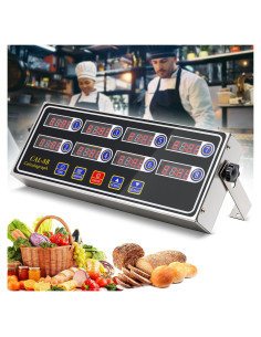 Temporizador Digital de Cocina NAOEDEAH 8 Canales Acero Inoxidable